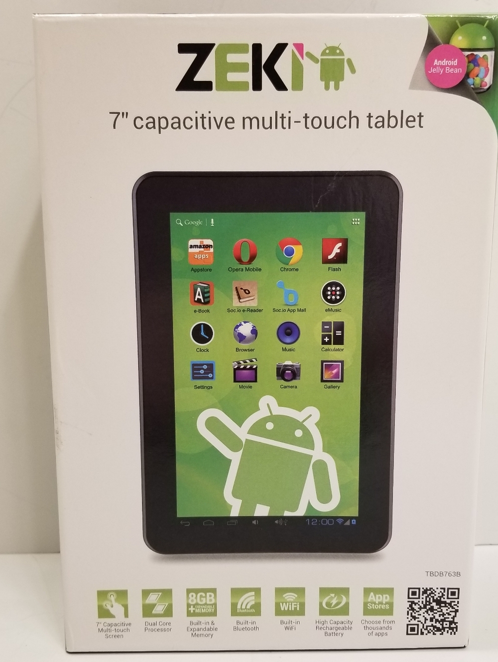 Zeki 7" Capacitive Multi-Touch Tablet TBDB763B Android 8GB Dual Core WiFi NIB